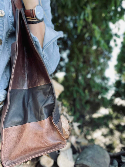Shopper i kraftig recycling læder – Brown - VIAMAJA.DK