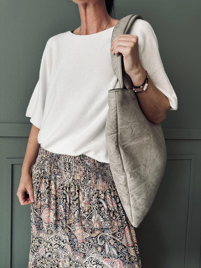 Shopper ink pung MILLE – Concrete - VIAMAJA.DK