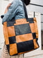 Shopper PATCHWORK - Cognac / Black - VIAMAJA.DK