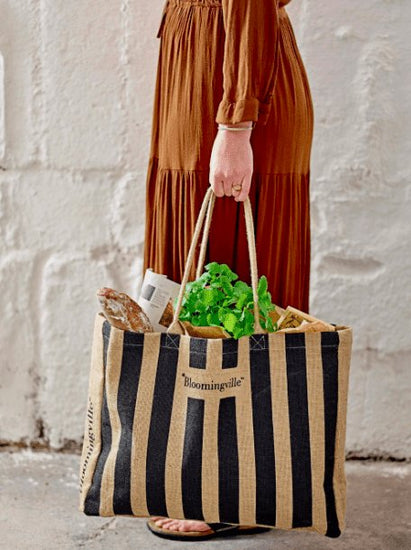 Shopper Sort striber - VIAMAJA.DK