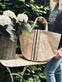 Shopper / strandtaske - Jute med strib - VIAMAJA.DK