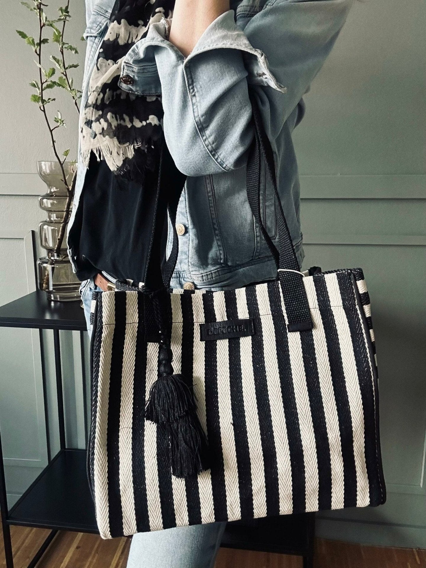 Shopper STRIBE Canvas Small - VIAMAJA.DK