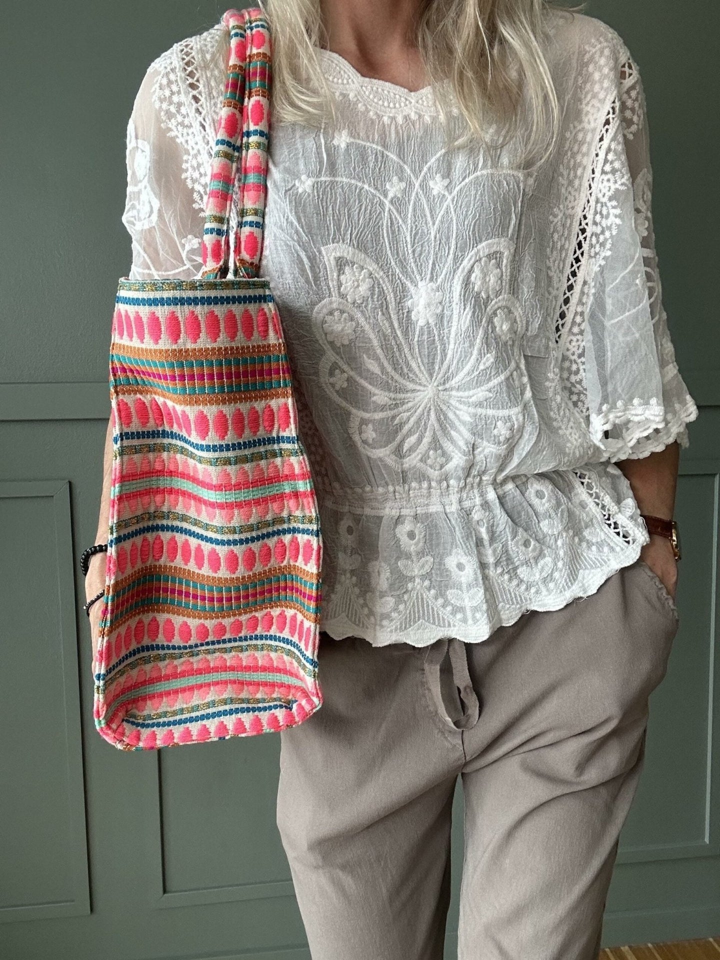 Shopper Summer pink / gold - VIAMAJA.DK