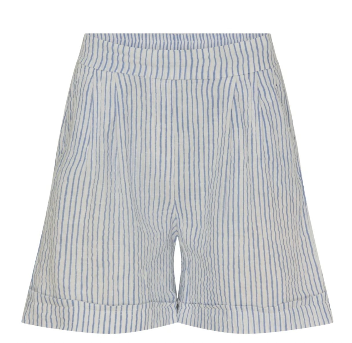 Shorts hørmix - Blå strib - VIAMAJA.DK