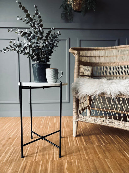 Sidebord - Hvid marmor - VIAMAJA.DK