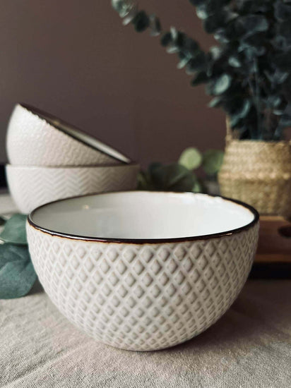 Skåle hvid porcelæn med guld - Assorteret - VIAMAJA.DK