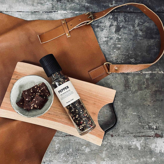 Skindforklæde – Cognac bøffellæder - VIAMAJA.DK