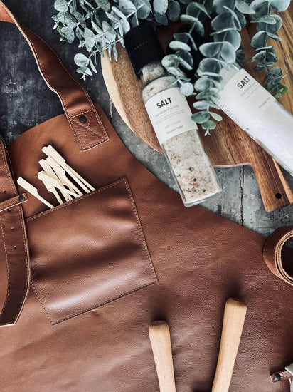 Skindforklæde – Cognac bøffellæder - VIAMAJA.DK