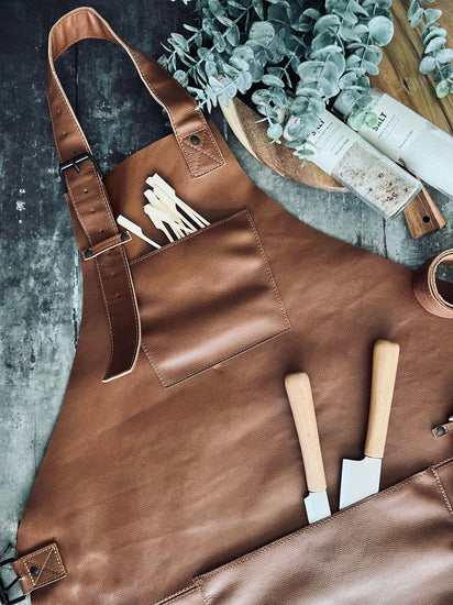 Skindforklæde – Cognac bøffellæder - VIAMAJA.DK