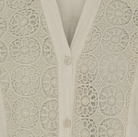 Skjorte Celina med broderi – Beige - VIAMAJA.DK
