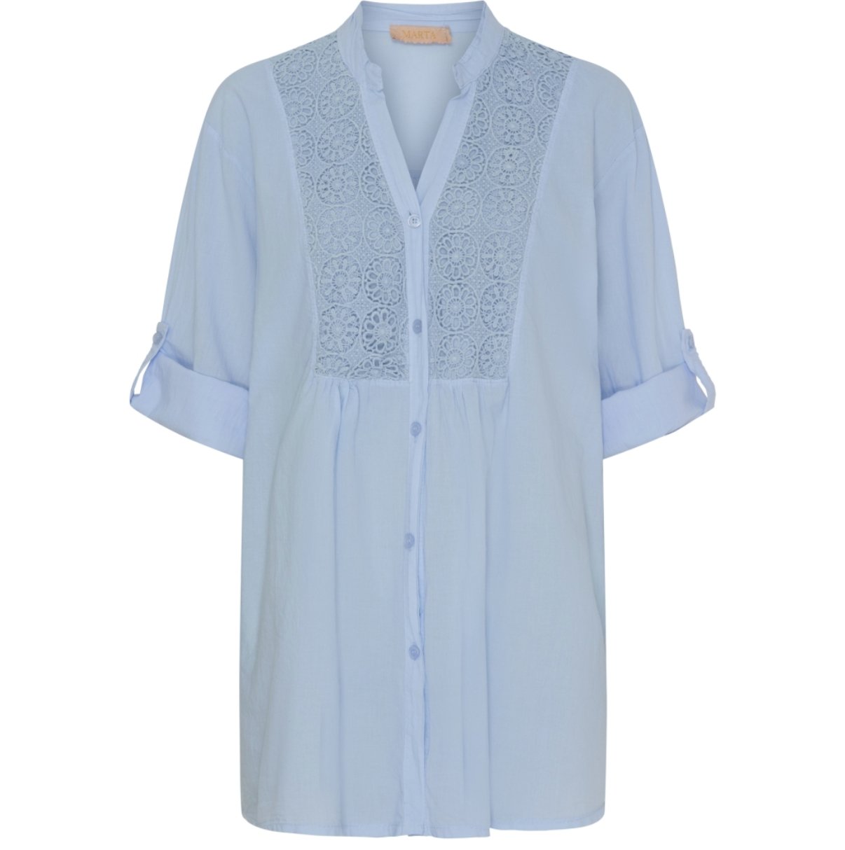 Skjorte Celina med broderi – Blue - VIAMAJA.DK