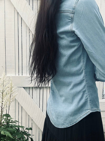 Skjorte Denim med stretch - VIAMAJA.DK