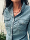 Skjorte Denim med stretch - VIAMAJA.DK