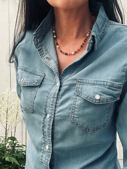 Skjorte Denim med stretch - VIAMAJA.DK