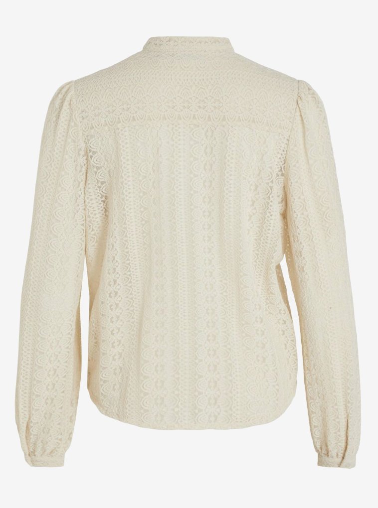 Skjorte med blonde Off - white - VIAMAJA.DK