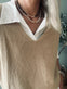 Skjorte med vest – Onesize Norah beige - VIAMAJA.DK