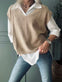 Skjorte med vest – Onesize Norah beige - VIAMAJA.DK