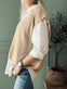Skjorte med vest – Onesize Norah beige - VIAMAJA.DK