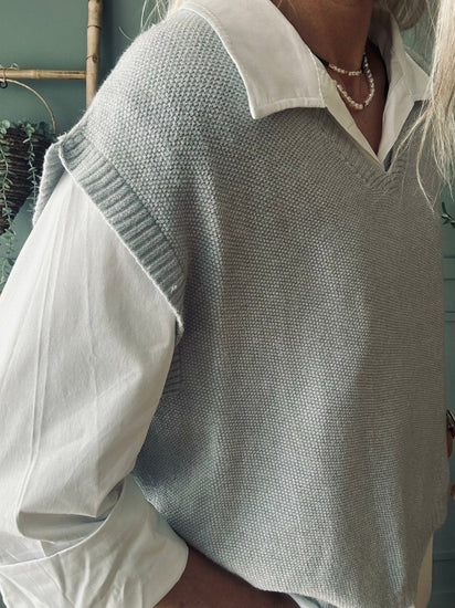 Skjorte med vest – Onesize Norah grey - VIAMAJA.DK