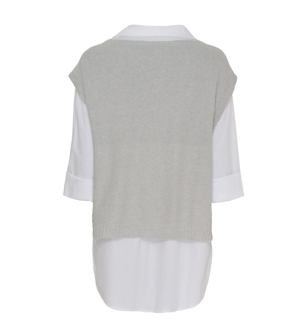Skjorte med vest – Onesize Norah grey - VIAMAJA.DK