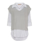 Skjorte med vest – Onesize Norah grey - VIAMAJA.DK