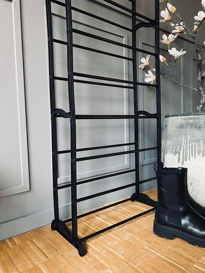 Skoreol med 10 hylder - Sort plast - VIAMAJA.DK