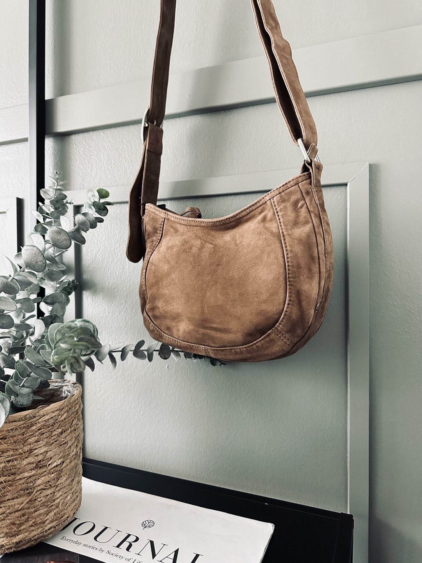 Skuldertaske Dark sand leather - VIAMAJA.DK