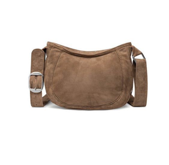 Skuldertaske Dark sand leather - VIAMAJA.DK