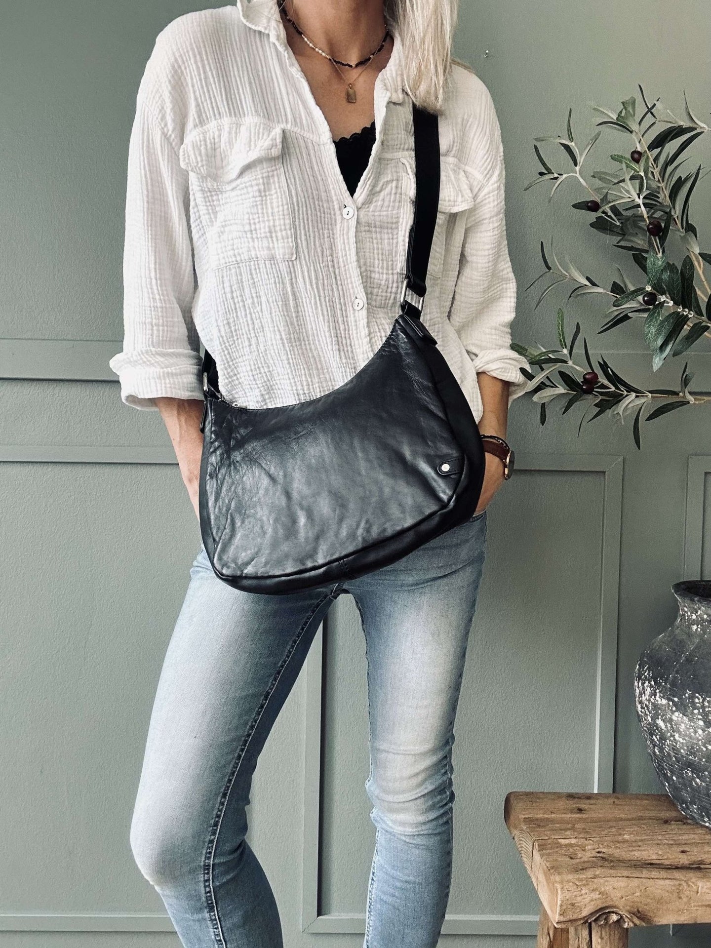 Skuldertaske ELSA – Black - VIAMAJA.DK