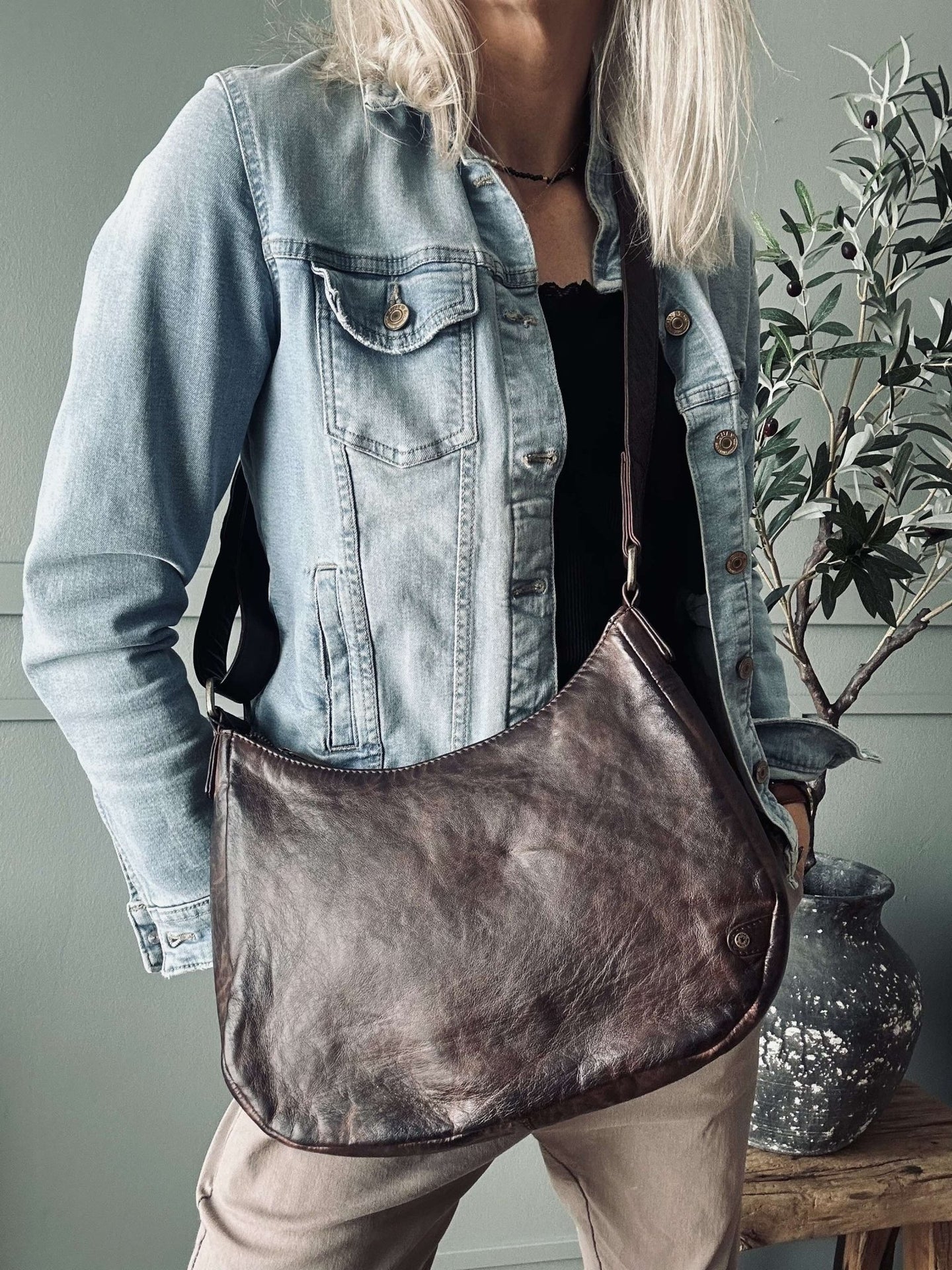 Skuldertaske ELSA – Winter brown - VIAMAJA.DK