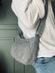 Skuldertaske silver grey leather - VIAMAJA.DK