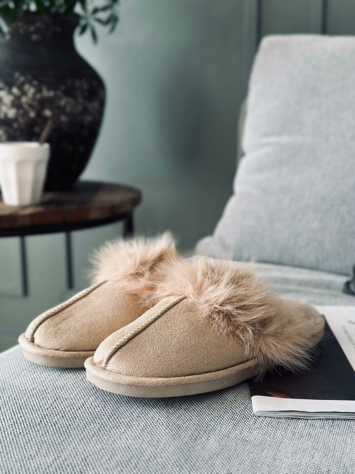 Slippers Lys Camel - VIAMAJA.DK
