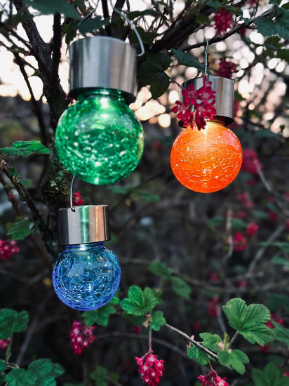 Solcelle LED pære med ophæng - 3 stk COLOR - VIAMAJA.DK