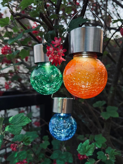 Solcelle LED pære med ophæng - 3 stk COLOR - VIAMAJA.DK