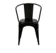 Spisebordsstol med armlæn- blank sort pulverlakeret - VIAMAJA.DK