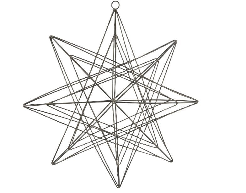 Stjerne t/ophæng wire tredimensionel - Stor - VIAMAJA.DK