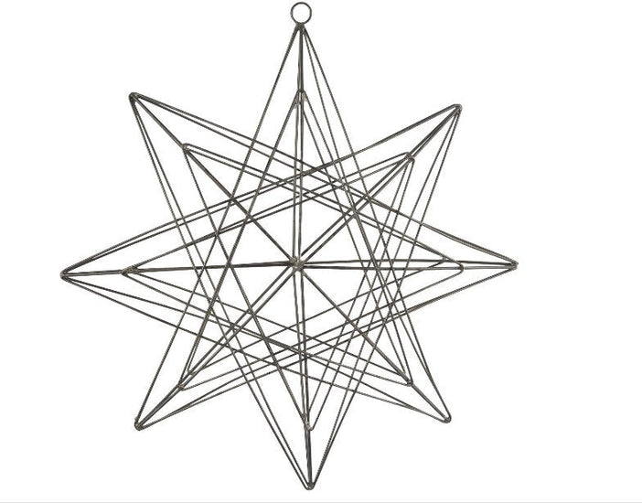 Stjerne t/ophæng wire tredimensionel - Stor - VIAMAJA.DK