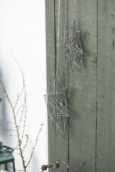 Stjerne t/ophæng wire tredimensionel - Stor - VIAMAJA.DK
