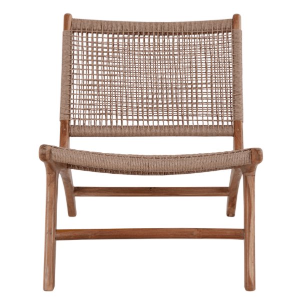 Stol i teaktræ og polyrattan - VIAMAJA.DK