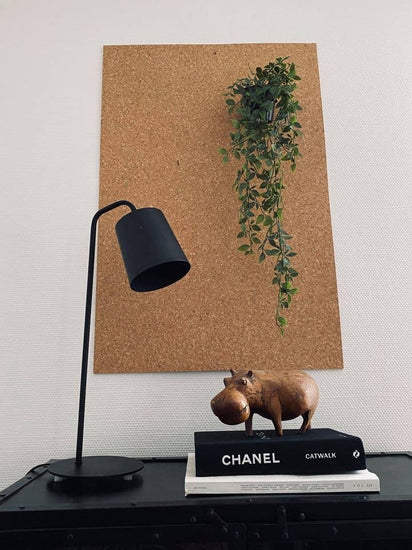Stor bordlampe i sort metal - 56cm - VIAMAJA.DK