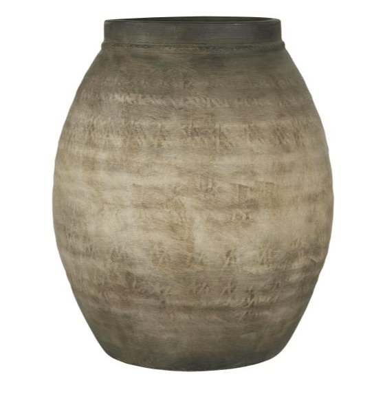 Stor smuk keramik vase riflet - VIAMAJA.DK