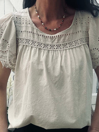 Summer Top beige - VIAMAJA.DK