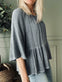 Summerbluse i hør mix - Blue - VIAMAJA.DK