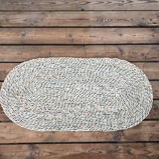 Super lækker oval Natur - måtte af palmeblade - VIAMAJA