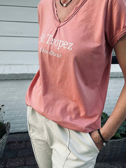 T - shirt ST. TROPEZ dusty coral - VIAMAJA.DK