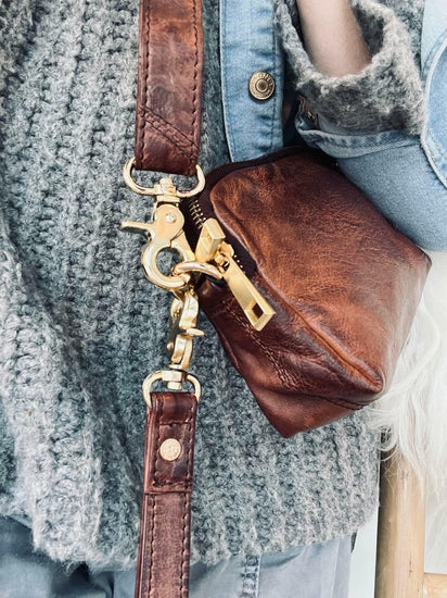 Taske / clutch - RIMA - Lækker Brandy skind - VIAMAJA.DK