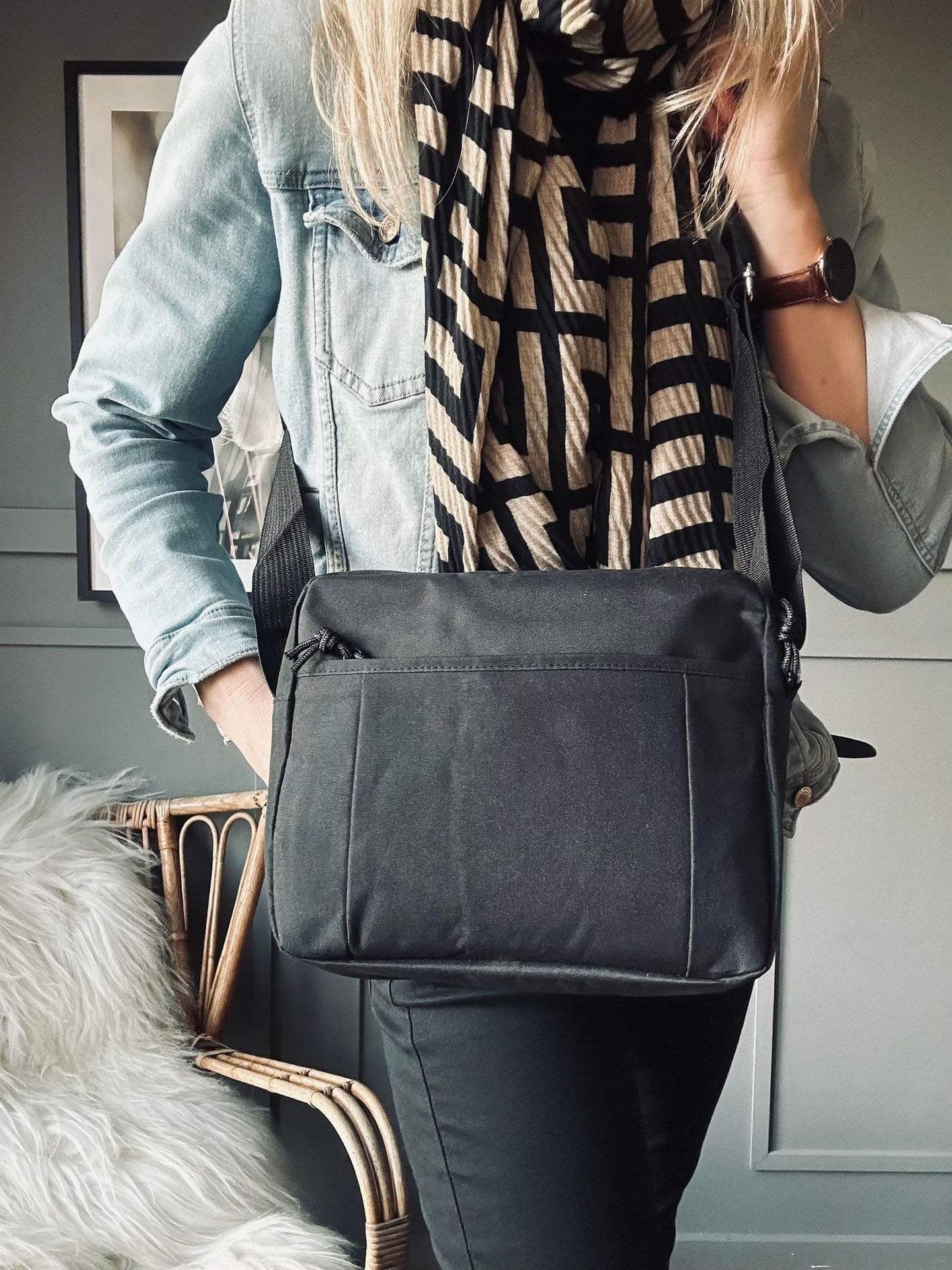 Taske crossbody i sort nylon – Unisex - VIAMAJA.DK