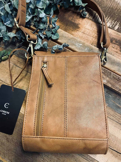 Taske – crossbody MILLE Cognac skind - VIAMAJA.DK