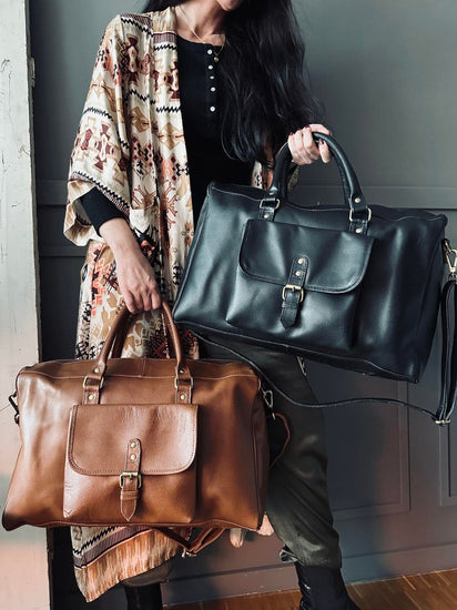 Taske Spencer - Black leather - VIAMAJA.DK