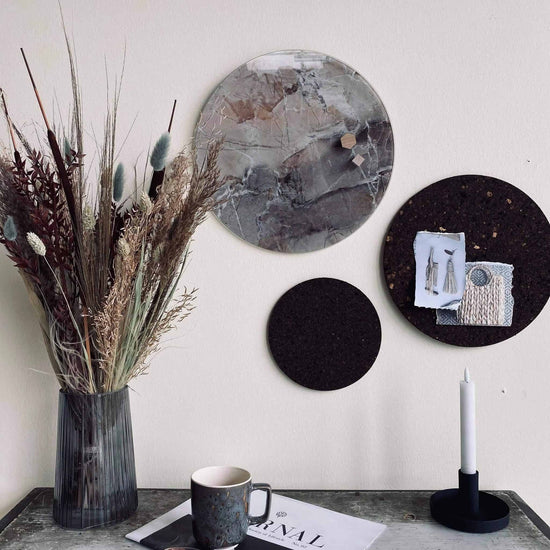 Tavle magnetisk Ø35 Beige marmor - VIAMAJA.DK
